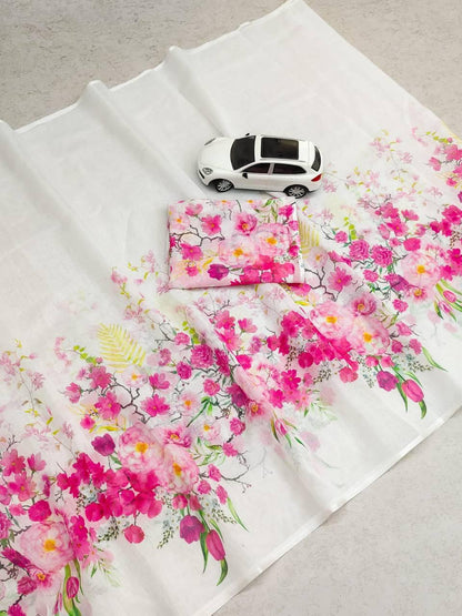 premium Design LInen Cotton Saree