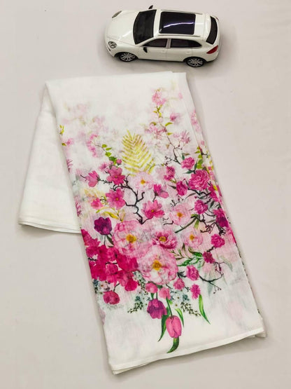 premium Design LInen Cotton Saree