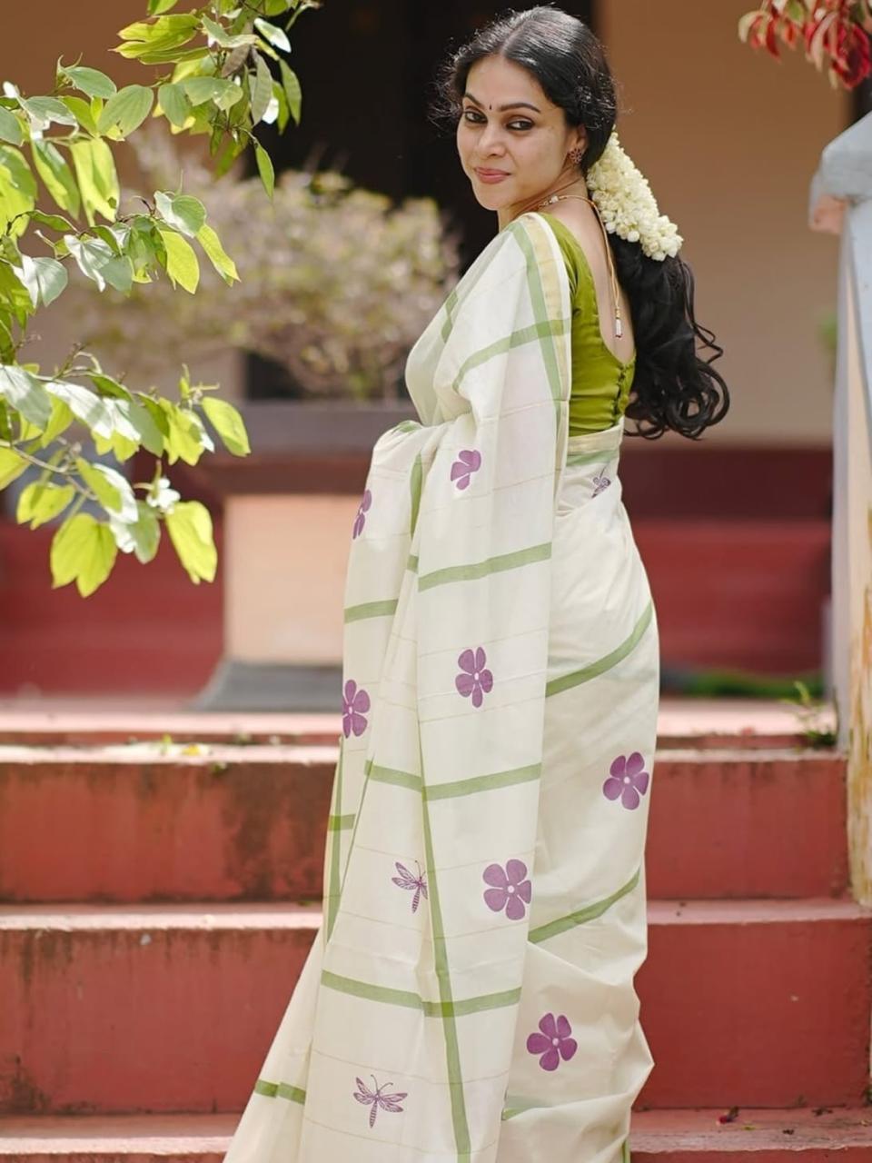 Premium Design LInen Cotton Saree