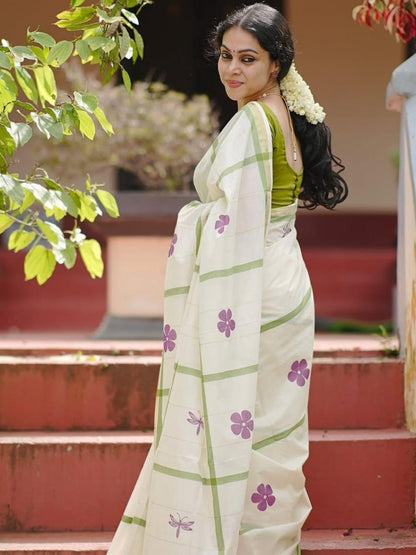Premium Design LInen Cotton Saree