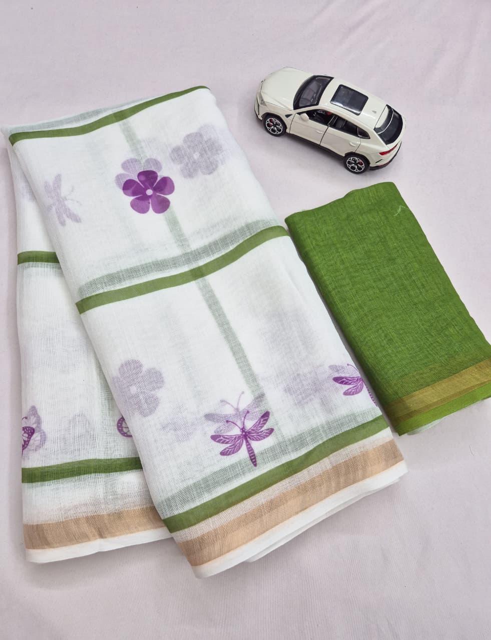 Premium Design LInen Cotton Saree