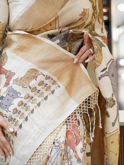 Premium Design LInen Cotton Saree