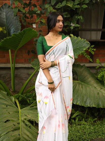 Premium Design LInen Cotton Saree