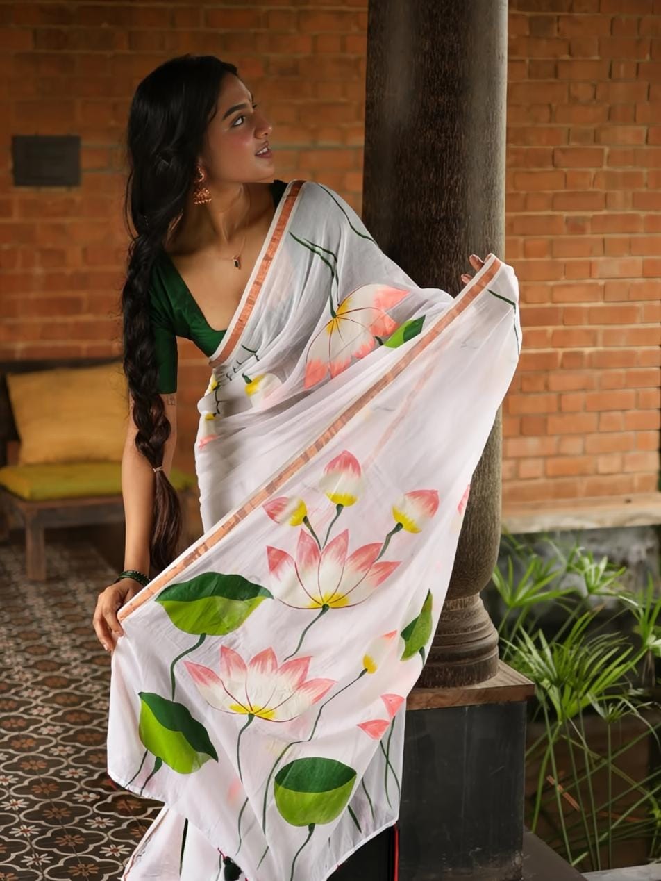 Premium Design LInen Cotton Saree