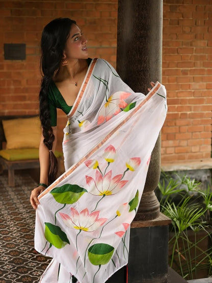 Premium Design LInen Cotton Saree