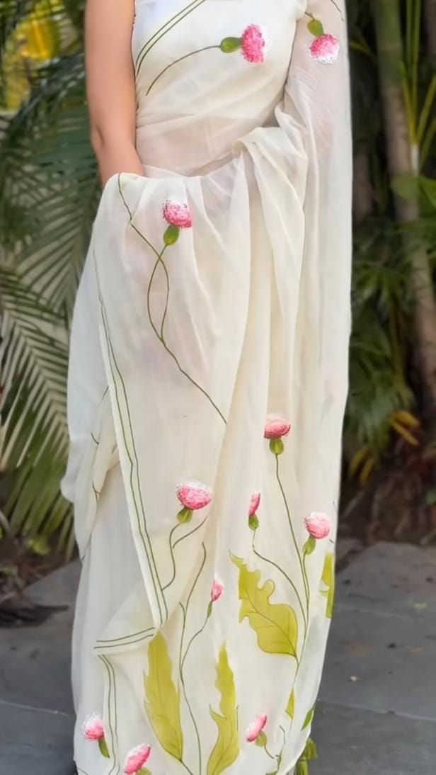 Soft Linen cotton Saree With Design Pallu
