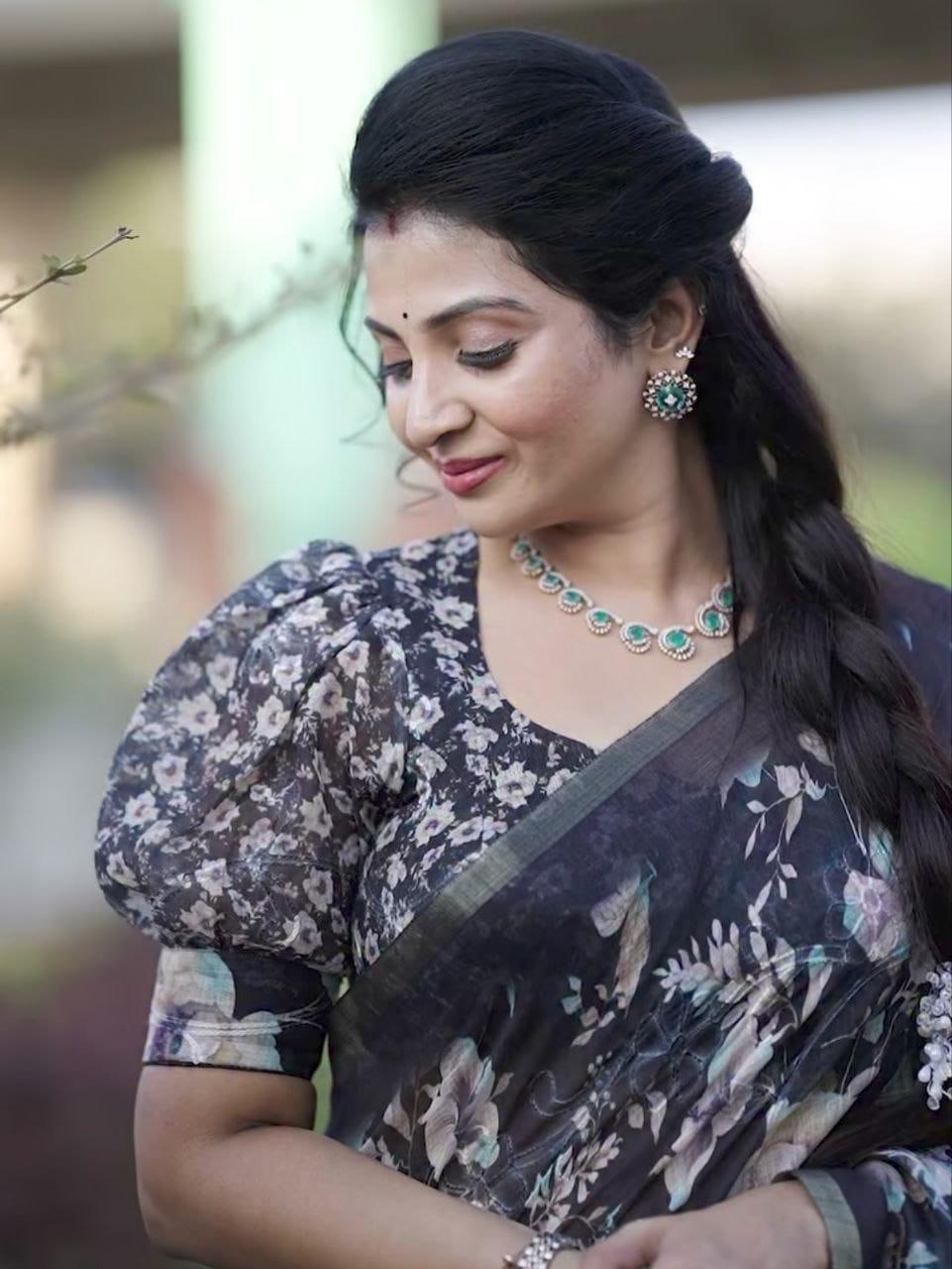 Soft Linen Cotton Saree