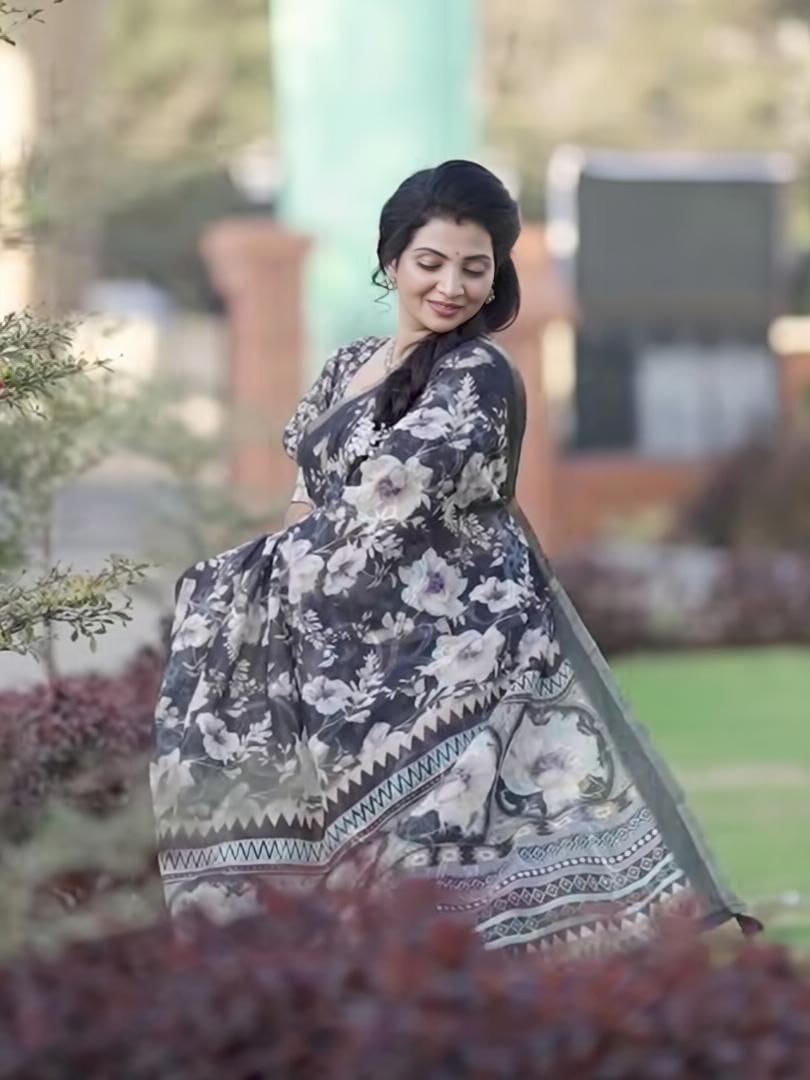 Soft Linen Cotton Saree
