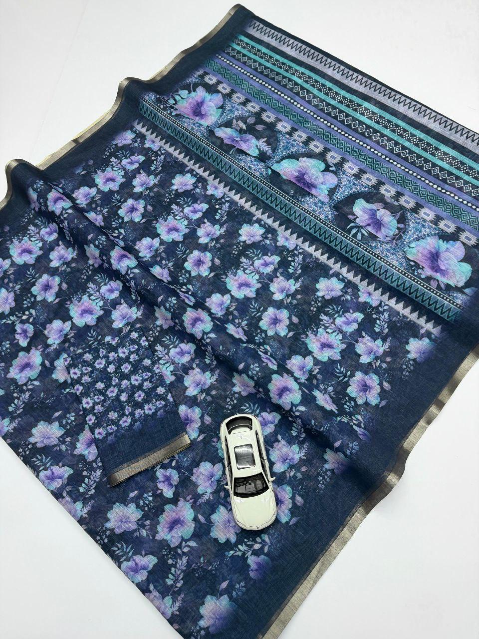 Soft Linen Cotton Saree