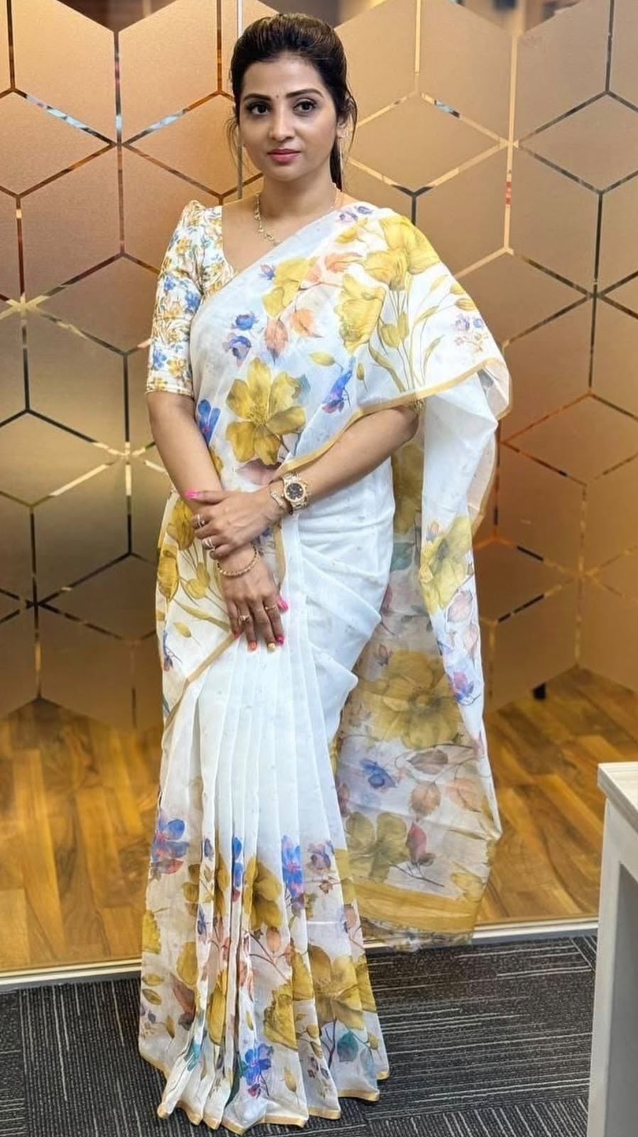 Cotton Soft Floral Print Saree