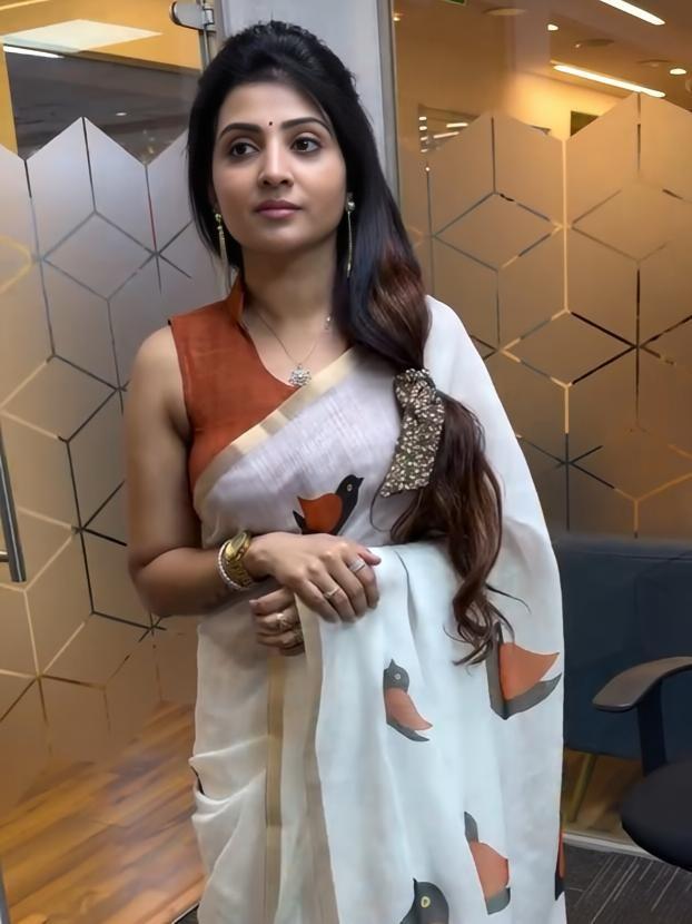 Golden Broder Linen Cotton Saree