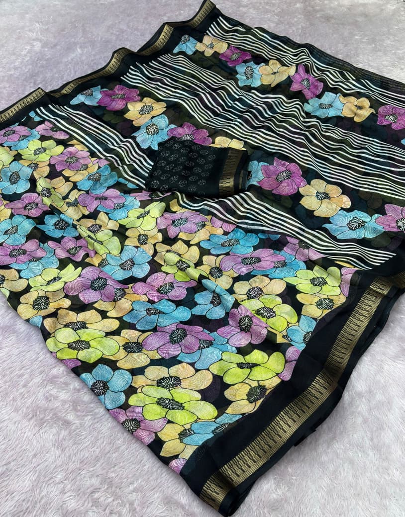 Mash Mello Flower Print Saree