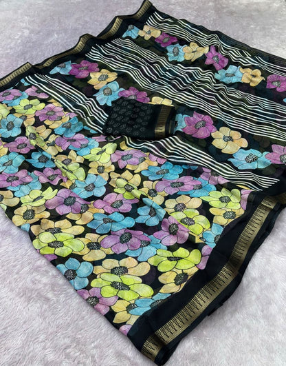 Mash Mello Flower Print Saree