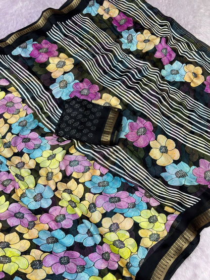 Mash Mello Flower Print Saree