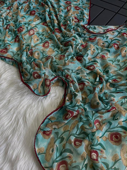 Mul Cotton Floral Print Saree