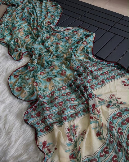Mul Cotton Floral Print Saree