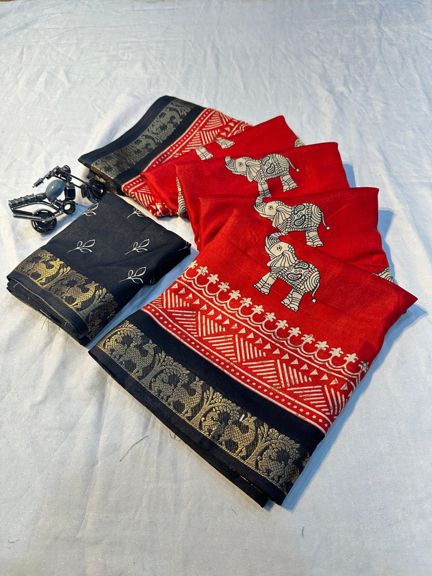 Red Ajrakh Handblock Saree | Heritage Meets Elegance