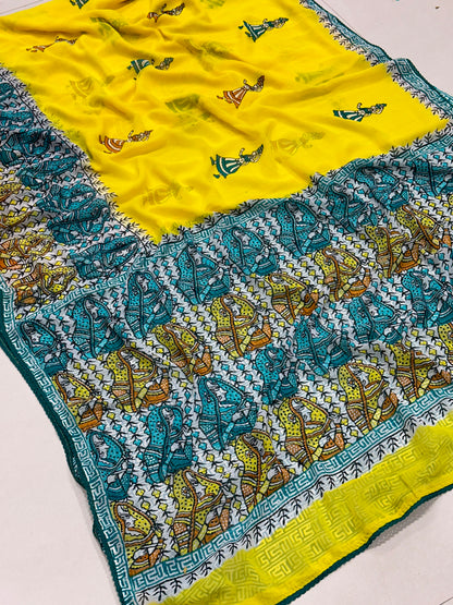 Handcrafted Kalamkari Saree – Traditional Elegance, Modern Charm