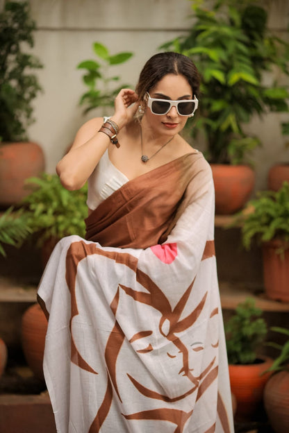 Chocolate Brown Premium Saree – Elegant & Contemporary Collection