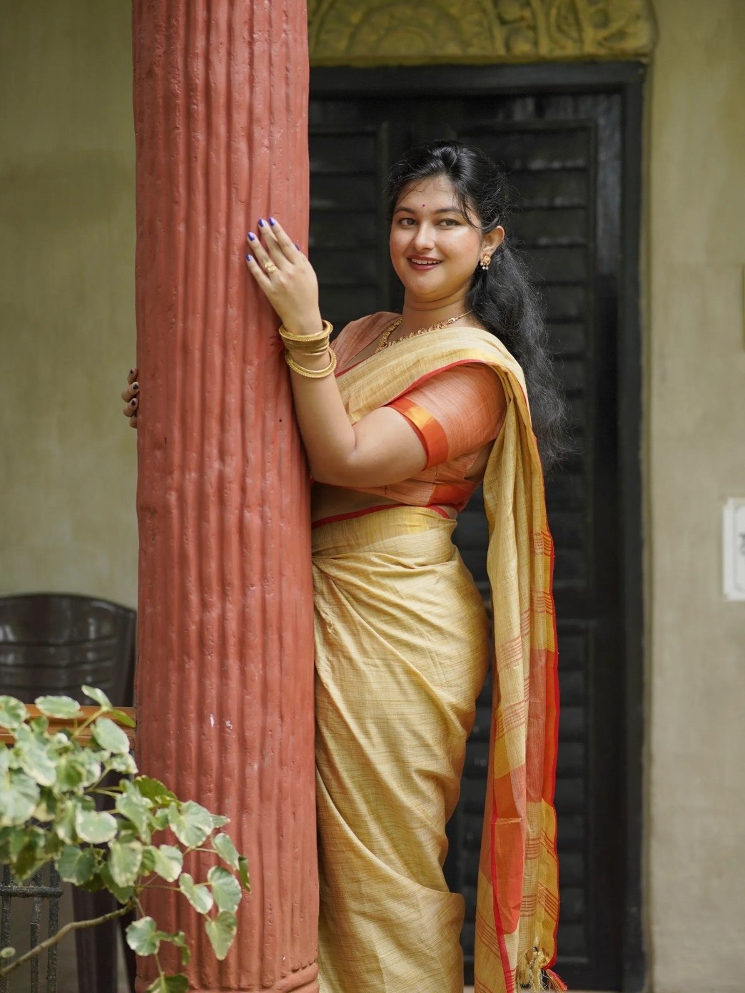 Golden Soft Pure Cotton Silk Saree
