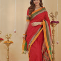 Red Narayanpet Cotton Saree
