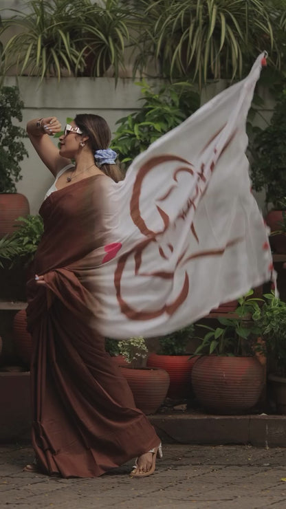 Chocolate Brown Premium Saree – Elegant & Contemporary Collection