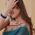 Teal Narayanpet Cotton Saree