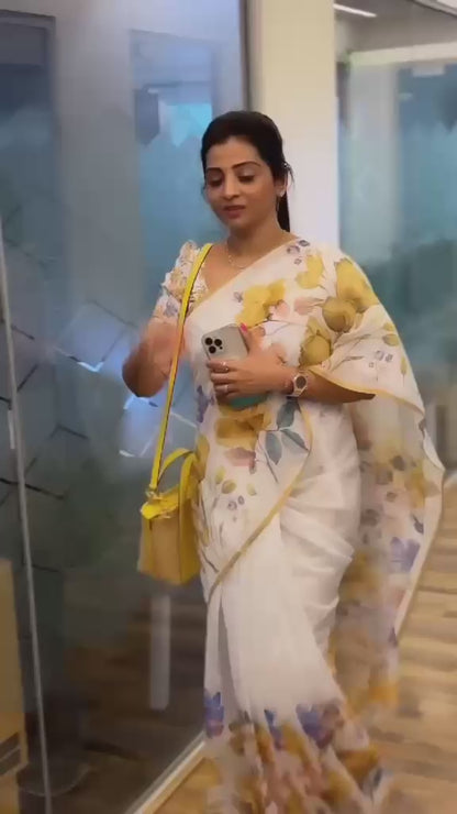 Cotton Soft Floral Print Saree