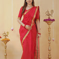 Red Narayanpet Cotton Saree