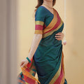 Teal Narayanpet Cotton Saree