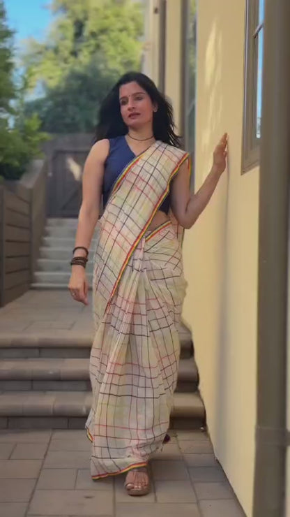 Premium Design LInen Cotton Saree