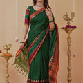 Dark Green Narayanpet Cotton Saree
