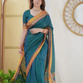 Teal Color  Narayanpet Cotton Saree