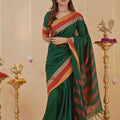 Dark Green Narayanpet Cotton Saree