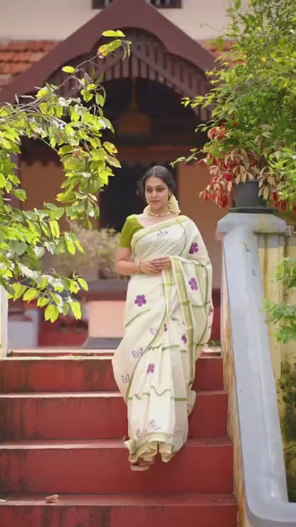 Premium Design LInen Cotton Saree