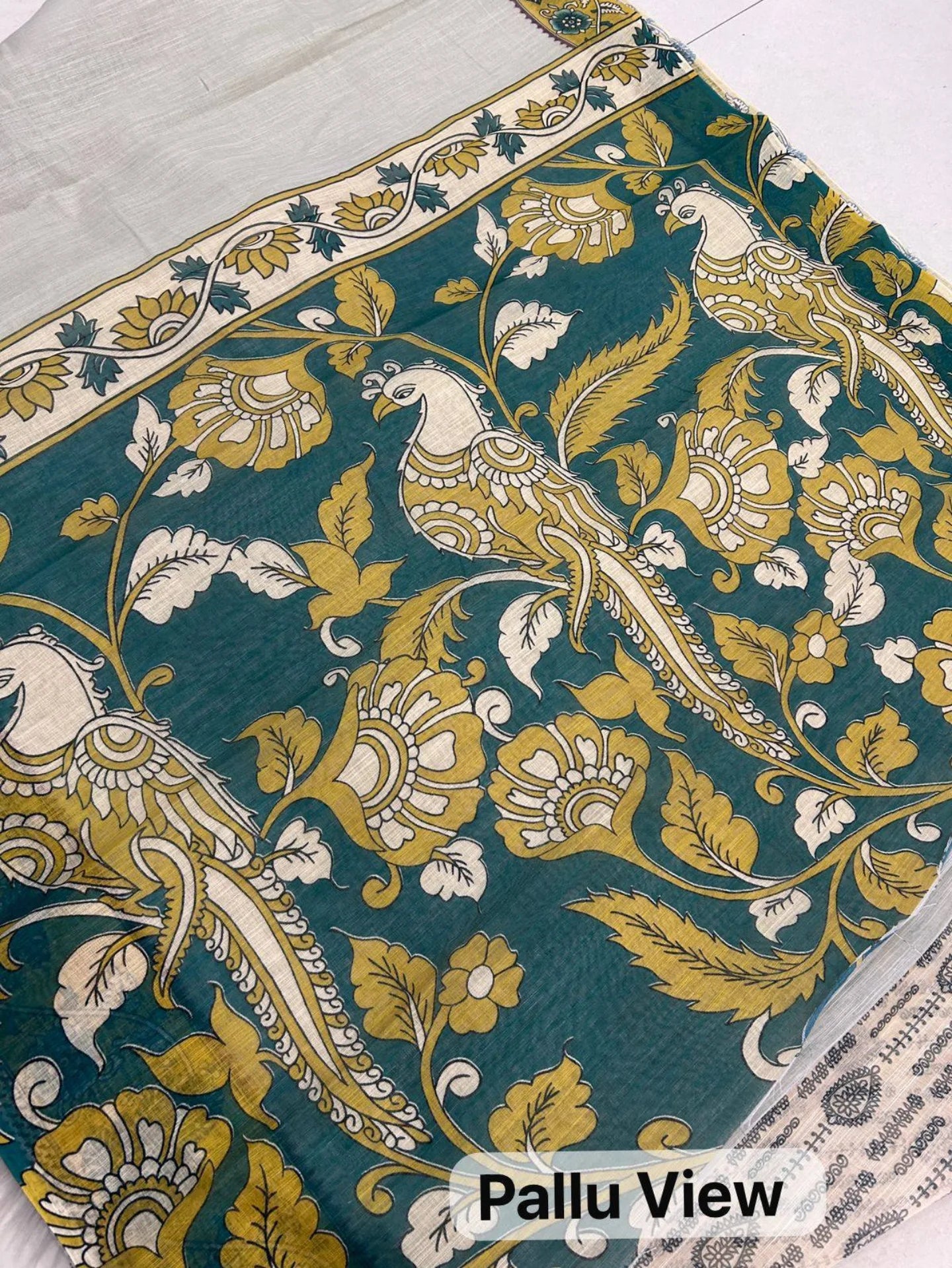 Grey Soft Linen Cotton Saree With Matching Blouse